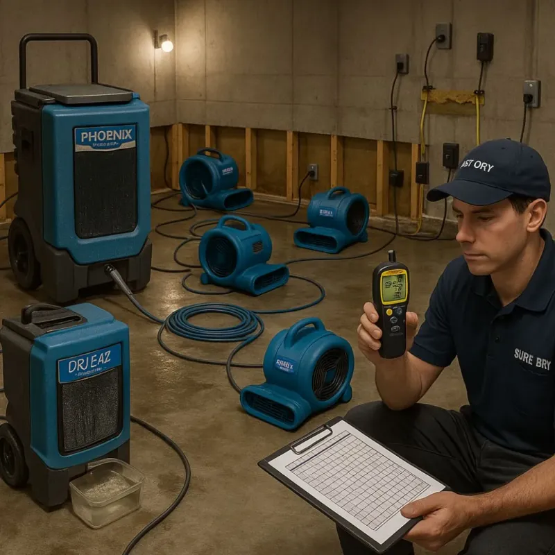 Structural Drying and Dehumidification process in Voorhees, NJ